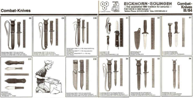 Ножи на основе штык-ножей G3 и КВС-77 из каталога компании Eickhorn за 1984г.